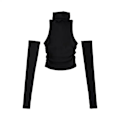 Miniatyrbillede 1 af 10: Turtleneck Suspender Crop Top SORT L black L