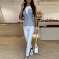 Pikkukuva 4 / 10: Ohut vetoketjullinen Crop Top Sleeveles Tankkitoppi GREY M Gray M