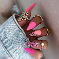 Miniatyrbillede 1 af 4: 24 stk Fake Nails Long Mandel