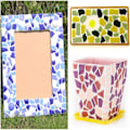 Miniatyrbillede 3 af 3: Mosaikfliser Keramiske fliser FLERFARVEDE Multicolored