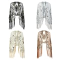 Miniatyrbillede 3 af 10: Flapper sjal Paillet sjal FARVE 4 FARVE 4 Color 4