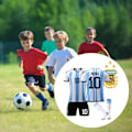Pikkukuva 6 / 6: 3 osainen Argentiinan jalkapallopaidat setti, jalkapallovaatteet nro 10 Messi 22