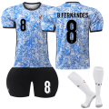 Miniatyrbillede 1 af 2: UEFA Euro 2024 Portugal Udebanesæt til børn fodboldtrøje nr. 8 B. Fernandes 18