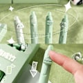 Miniatyrbillede 3 af 10: 4 STK/Eske Sletbar Pen Gel Pen GRØN SORT Blæk SORT Blæk Green Black Ink-Black Ink