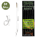 Miniatyrbilde 1 av 10: 6-8 stk Karpefiske Ferdig Krokleder Karpefiskekroker 6pcs XYLB-8