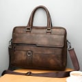 Miniatyrbillede 7 af 9: Mænd dokumentmappe Business PU Messenger Bag SORT Black