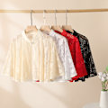 Miniatyrbilde 9 av 10: Rose Jacquard Polyester Sjal Solbeskyttelse Skjerf APRIKOS Apricot