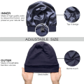 Pikkukuva 2 / 10: Soft Stretch Satin Bonnet Vuorattu Sleeping Beanie Hat MUSTA black