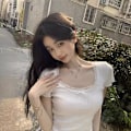 Pikkukuva 1 / 10: Vintage Slim T-paita pitsi lyhythihainen WHITE M white M
