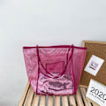 Miniatyrbillede 8 af 10: Gennemsigtig Mesh Taske Strandtaske SORT STYLE1 STYLE1 black style1-style1