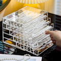 Miniatyrbillede 4 af 9: Halskæde Display Holder Halskæde Organizer Box 3 SKUFFE 18 3 Drawer 18 Girds
