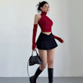 Miniatyrbillede 3 af 10: Turtleneck Suspender Crop Top SORT M black M