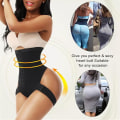 Miniatyrbillede 10 af 10: 2-i-1 Peach Butt Curvy Mave Shaper Waist Trainer med Butt Black XXL
