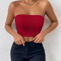 Pikkukuva 10 / 10: Off shoulder Crop Tube Top Basic-rintakääre VALKOINEN M white M