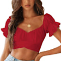Pikkukuva 1 / 8: Lyhythihaiset Crop Topit PUNAINEN XL Red XL