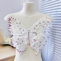 Miniatyrbilde 1 av 10: Butterfly Patch Clothes Patches HVIT A A White A-A