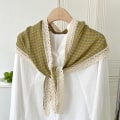 Miniatyrbild 4 av 10: Rutig Diamond Scarf Spets Spets Fake Collar KAFFE coffee