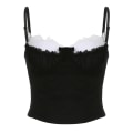 Miniatyrbillede 1 af 10: Dame top sløjfe stropløs camisole SORT S Black S