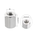 Miniatyrbilde 2 av 5: 10 stk Langstangmutter sekskantkoblingsmutter M6x18mm lange muttere