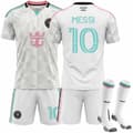 26-27 Inter Miami CF Bortafotbollströja med strumpor för barn nr 10 Messi M