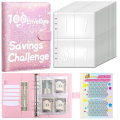 Pikkukuva 1 / 10: 100 Days Savings Challenge Saving Challenge Binder PINK Pink