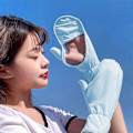 Miniatyrbillede 1 af 10: Solbeskyttelseshandsker Touch Screen Handsker BLÅ KORT KORT blue short-short