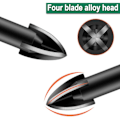 Miniatyrbild 9 av 10: 7 Styck 4-Ege Cross Borr Bit Set Sexkantigt skaft Legering borr black