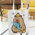 Pikkukuva 3 / 10: Kangaskassi Sarjakuva Capybara Tote 10 10 10