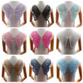 Miniatyrbillede 7 af 10: Organza Butterfly Wings Patch 3D Wings Patch SORT Black