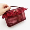 Miniatyrbilde 2 av 10: Lace Patchwork kosmetikkvesker Broderi sminkevesker RØD S Red S
