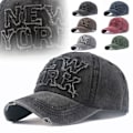 Pikkukuva 4 / 10: Kirjonta Baseball-lippikset Distressed Hole Haalistuneet hatut VIININPUNAINEN wine red