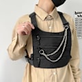 Miniatyrbillede 5 af 10: Multi Pocket Chest Bag Outdoor Vest Taske MED KÆDER MED KÆDER with Chains