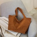 Miniatyrbillede 8 af 10: Blød Corduroy taske Dame Canvas Håndtaske SORT black