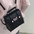 Miniatyrbillede 8 af 10: Broderi Butterfly Håndtaske Pige Rygsække SORT black