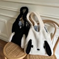 Miniatyrbillede 9 af 10: Fluffy skuldertaske Plys mulepose HVID white
