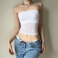 Miniatyrbilde 1 av 9: Crop Top Tube Top WHITE M White M