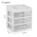 Miniatyrbillede 1 af 10: 1 Stk Kosmetik Opbevaringsboks Desktop Opbevaringskasse 3 LAG 3 3 Layers