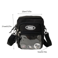 Miniatyrbilde 5 av 10: Skulderveske i lerret Crossbody-veske SVART Black