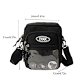 Miniatyrbillede 5 af 10: Canvas skuldertaske Crossbody taske SORT Black