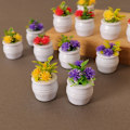 Miniatyrbillede 4 af 10: Dukkehus Miniature Plastic Simulation Vase GUL Yellow