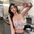 Miniatyrbilde 2 av 10: Sløyfe Stroppløs Camisole Ermeløse topper GUL GUL Yellow