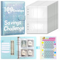 Pikkukuva 8 / 10: 100 Days Savings Challenge Saving Challenge Binder SININEN Blue