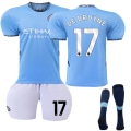 Miniatyrbild 1 av 2: Manchester City Hemmafotbollströja Barn 2024-2025 Nr 17 De Bruyne 28
