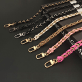 Miniatyrbillede 6 af 10: Håndtaske Metal Kæde Læder Crossbody Taske Strap SORT black