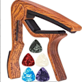 Miniatyrbild 1 av 7: Guitar Capo Tone Adjusting Clamp Key Gitarr Detuning Clip Wood