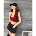 Miniatyrbilde 6 av 10: Halter Top Crop Top RED M Red M