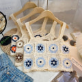 Miniatyrbilde 2 av 10: Bohemian Knitted Hollow Suspender Ermeløs Topp APRIKOS Apricot