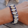 Pikkukuva 6 / 7: Bohemian Shell Rannekoru Käsinkudottu Rannekoru VALKOINEN White