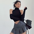 Miniatyrbillede 6 af 10: Turtleneck Suspender Crop Top SORT M black M