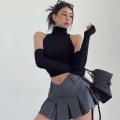 Pikkukuva 6 / 10: Turtleneck Suspender Crop Top WINE RED M wine red M
